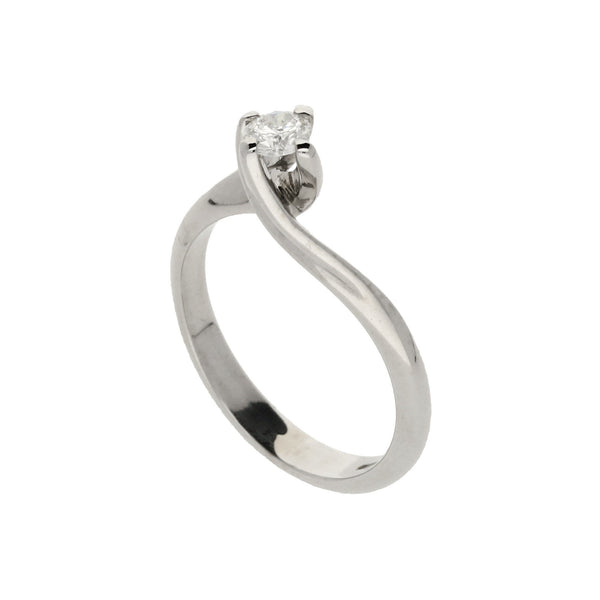 18ct White Gold Diamond 'Twist' Engagement Ring - 0.23ct
