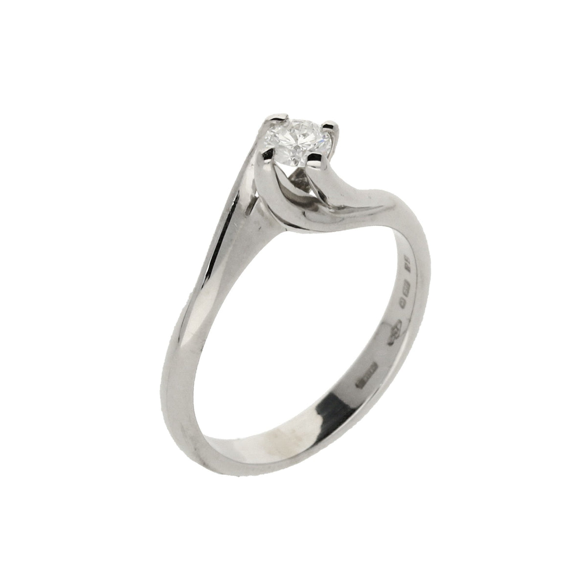 18ct White Gold Diamond 'Twist' Engagement Ring - 0.23ct