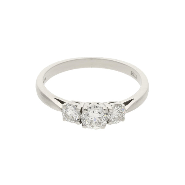 Platinum Diamond Trilogy Ring - 0.96ct