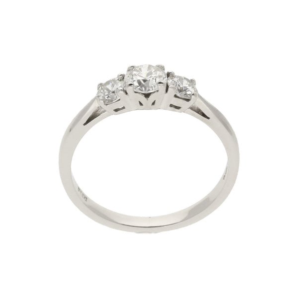 Platinum Diamond Trilogy Ring - 0.96ct