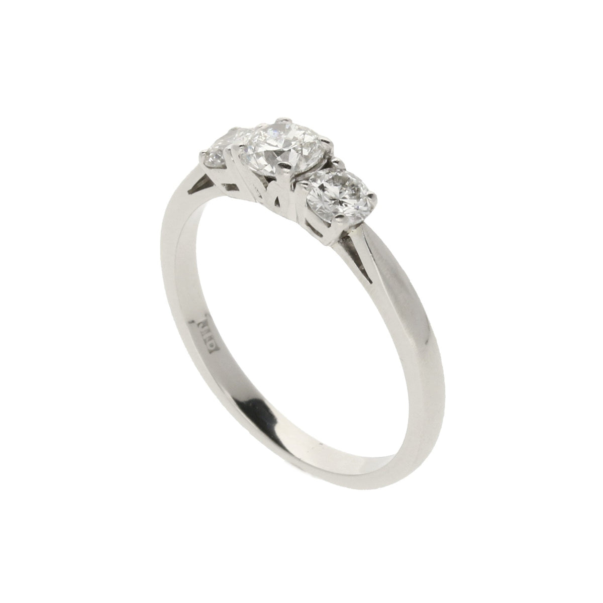 Platinum Diamond Trilogy Ring - 0.96ct