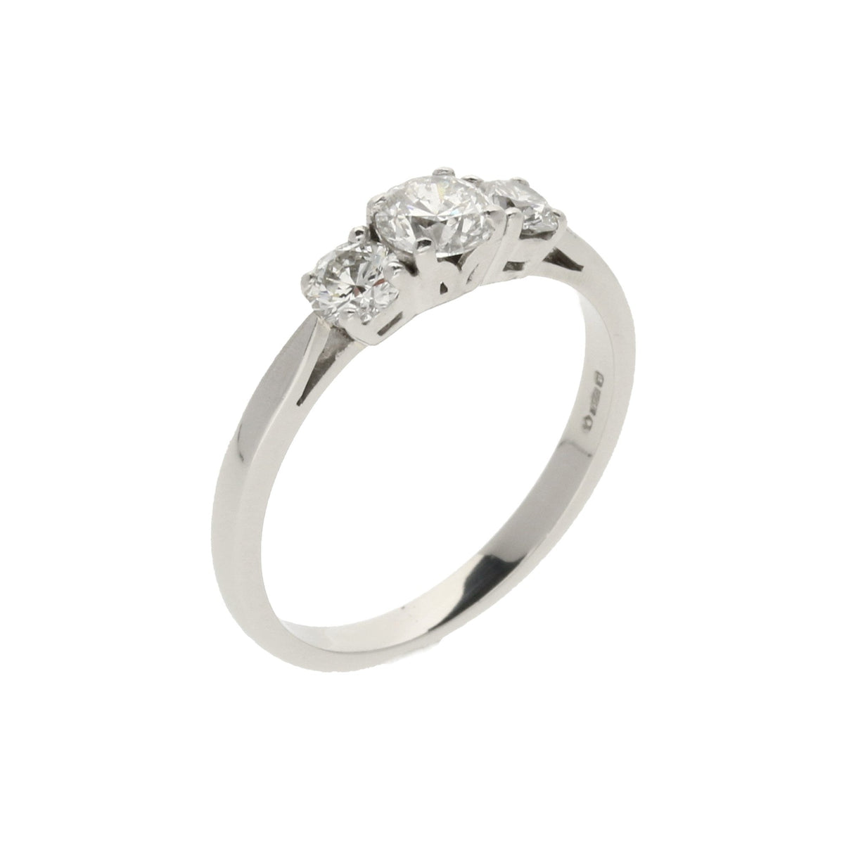 Platinum Diamond Trilogy Ring - 0.96ct