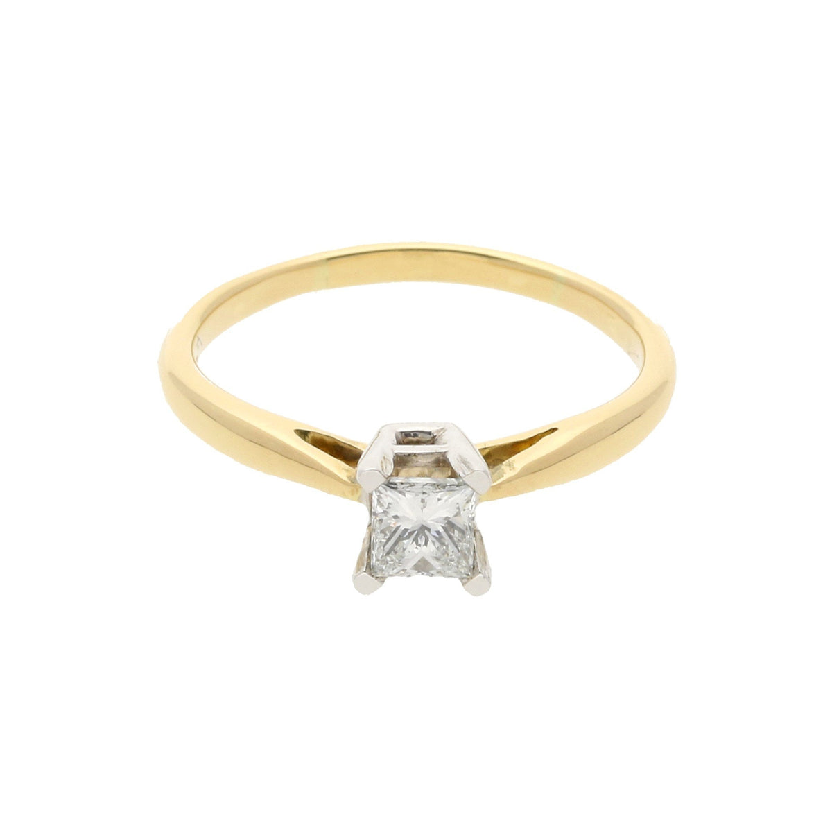 18ct Yellow Gold Princess-Cut Diamond Engagement Ring - 0.50ct