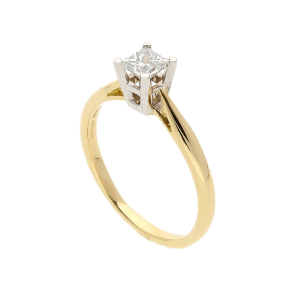 18ct Yellow Gold Princess-Cut Diamond Engagement Ring - 0.50ct