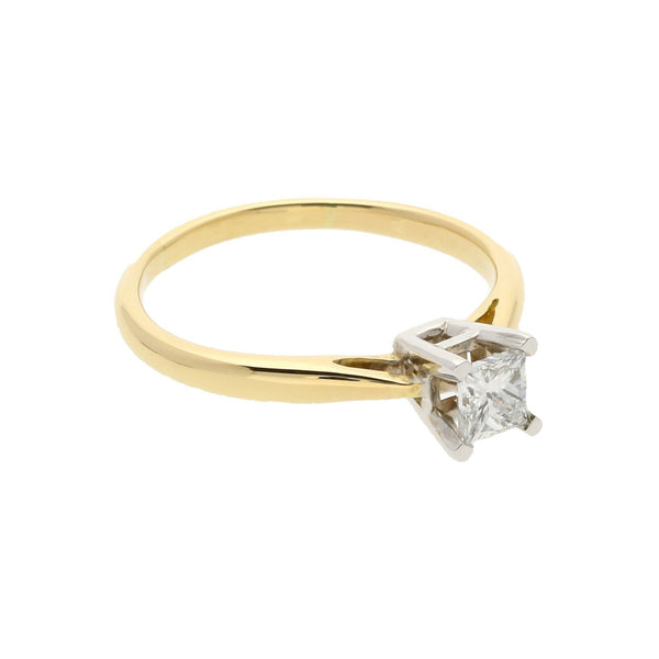 18ct Yellow Gold Princess-Cut Diamond Engagement Ring - 0.50ct
