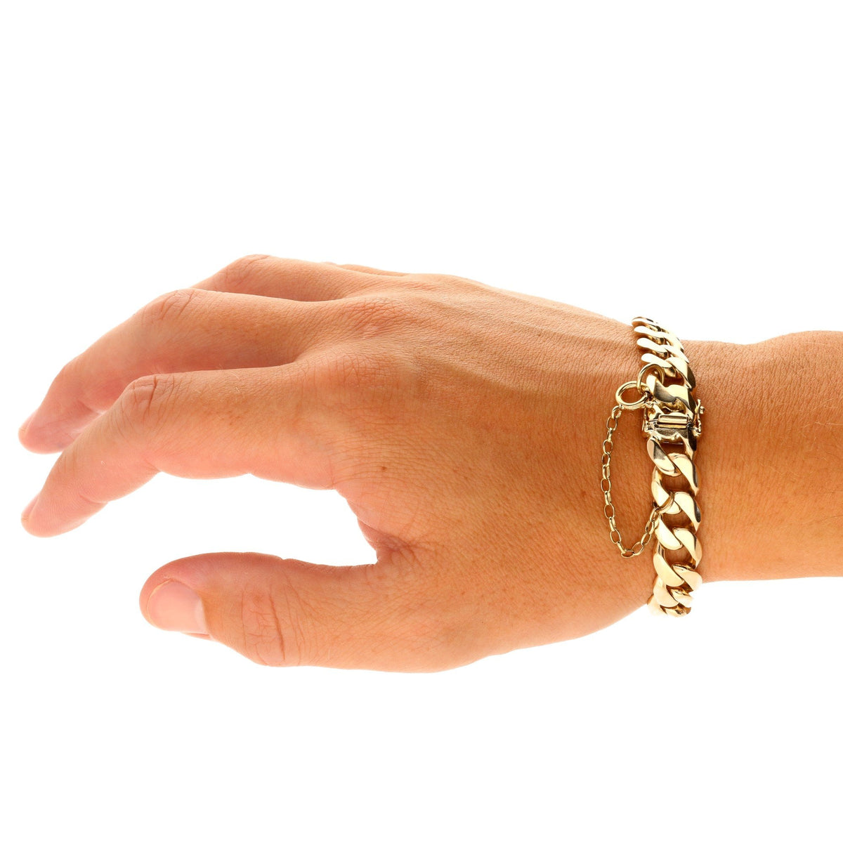 9ct Yellow Gold Gents Heavy Curb Bracelet - 45.2g