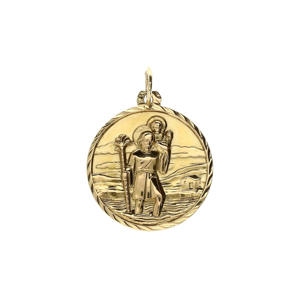 9ct Yellow Gold Medium-Sized St Christopher Pendant - 5.10g