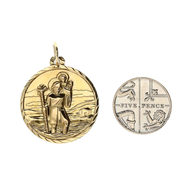 9ct Yellow Gold Medium-Sized St Christopher Pendant - 5.10g