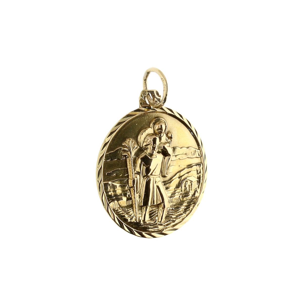 9ct Yellow Gold Medium-Sized St Christopher Pendant - 5.10g