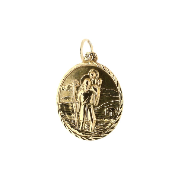 9ct Yellow Gold Medium-Sized St Christopher Pendant - 5.10g