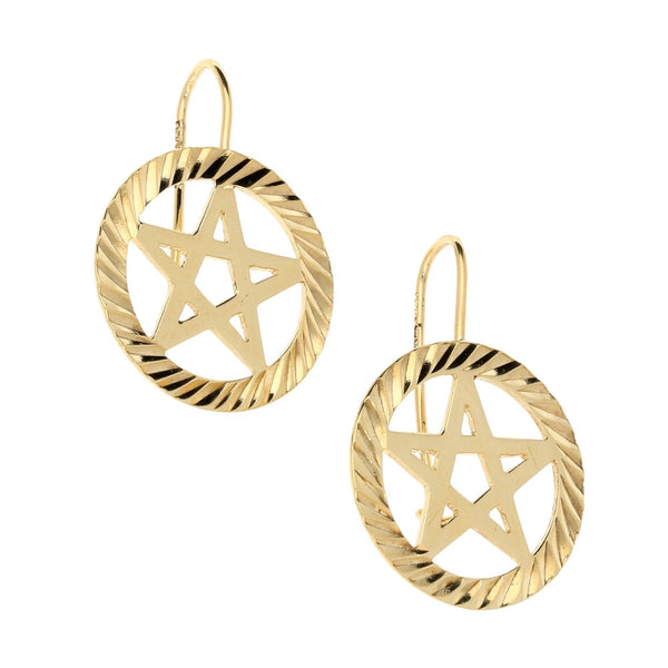 9ct Yellow Gold 5-Pointed Star Earrings - 3.0g