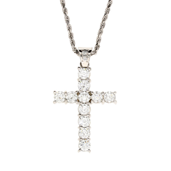 2.86ct Diamond White Gold Cross & Chain