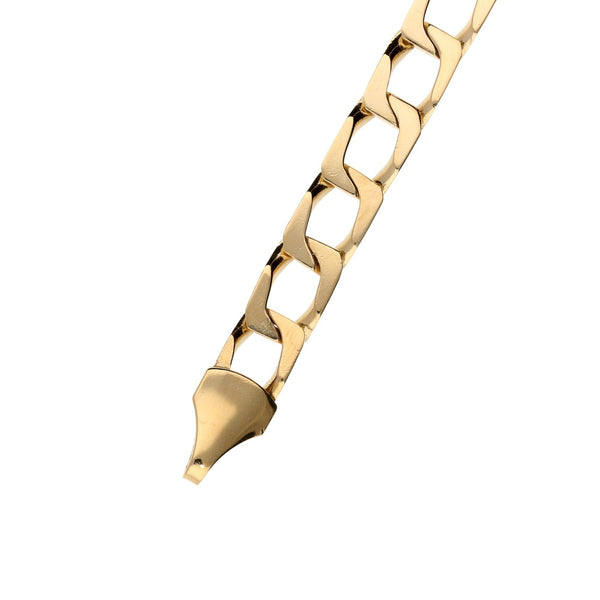 9ct Yellow Gold Gents 'Flat-Curb' Bracelet - 13.5g