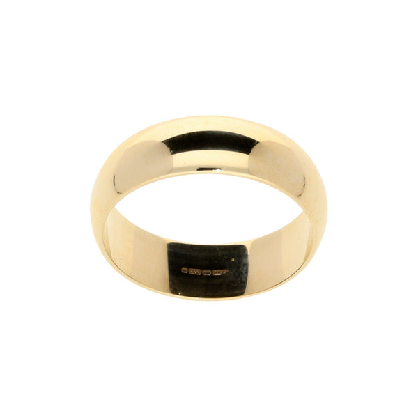 9ct Yellow Gold D-Shape Wedding Ring - 5.40g
