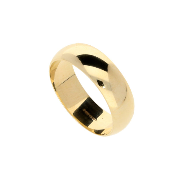 9ct Yellow Gold D-Shape Wedding Ring - 5.40g
