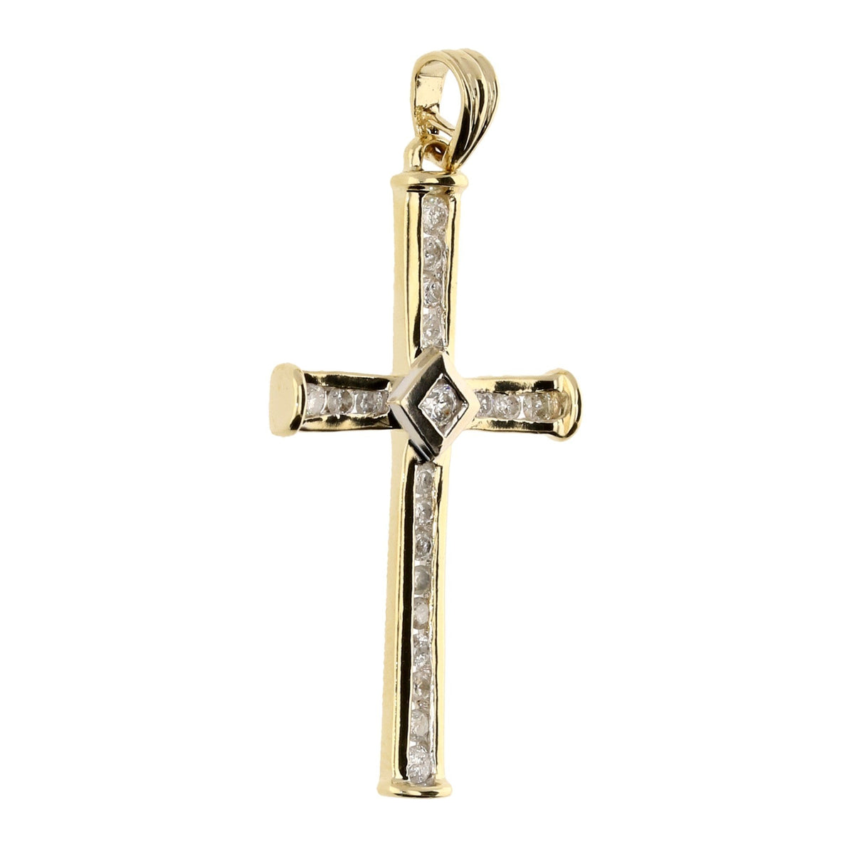 9ct Yellow Gold Diamond Cross - 0.50ct