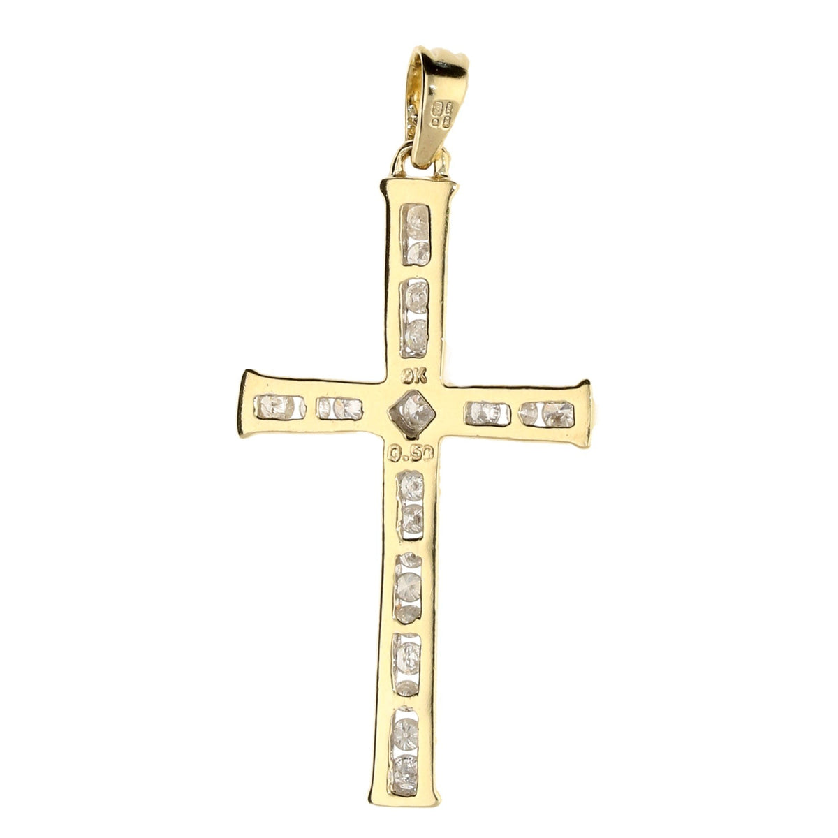 9ct Yellow Gold Diamond Cross - 0.50ct