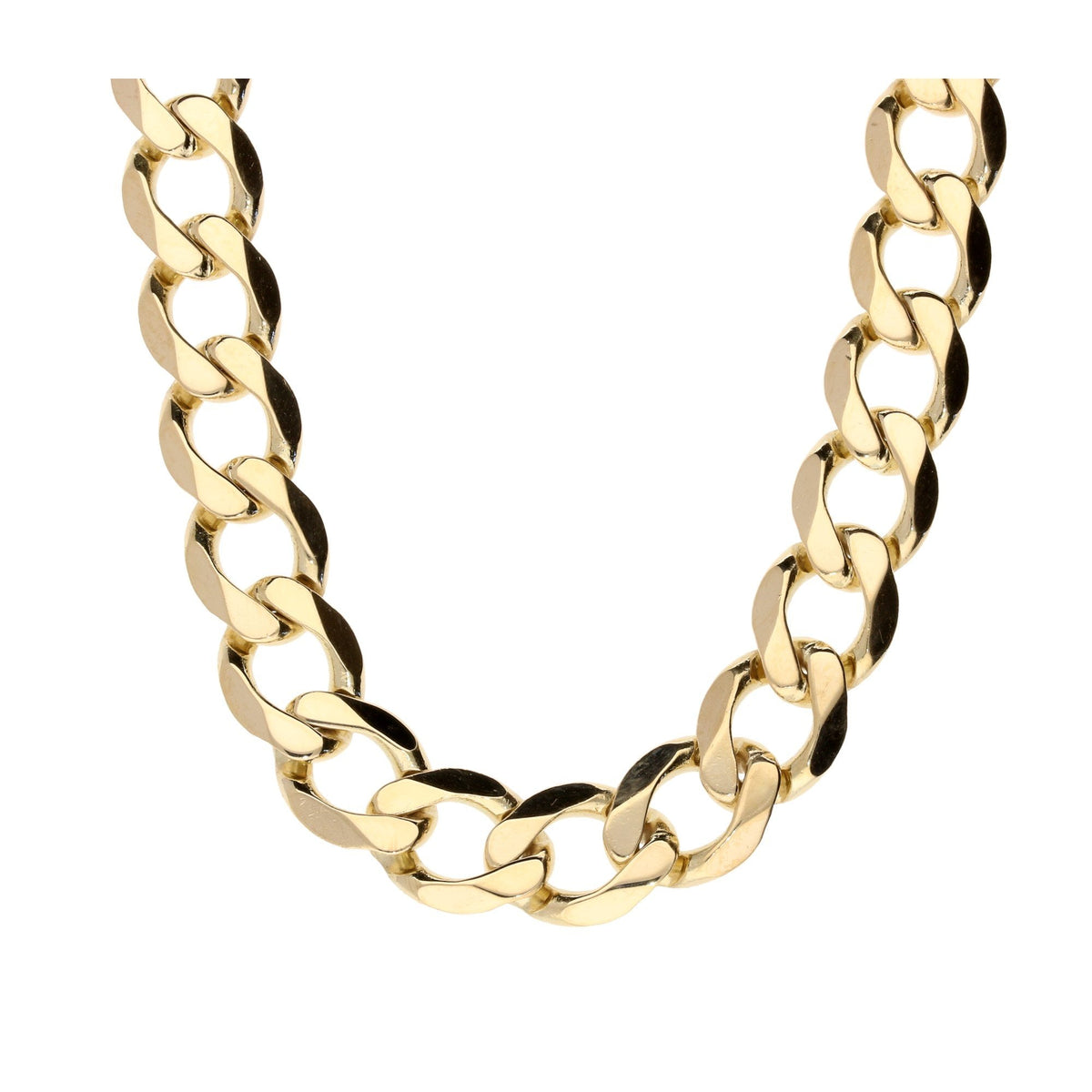 9ct Yellow Gold Gents Curb Chain - 59.10g