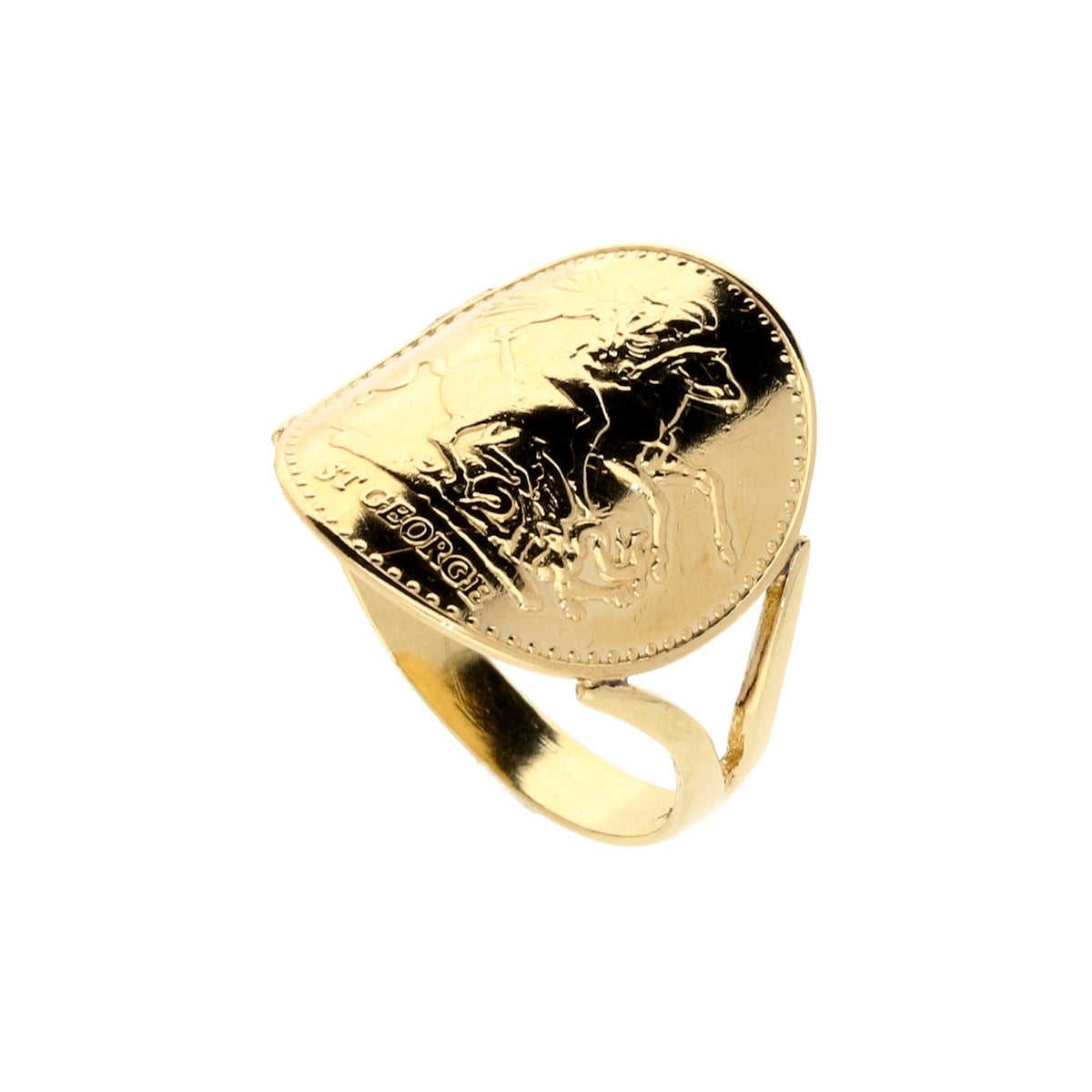 9ct Yellow Gold St George Ring - 3.0g