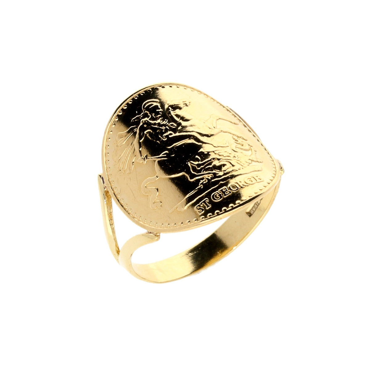9ct Yellow Gold St George Ring - 3.0g
