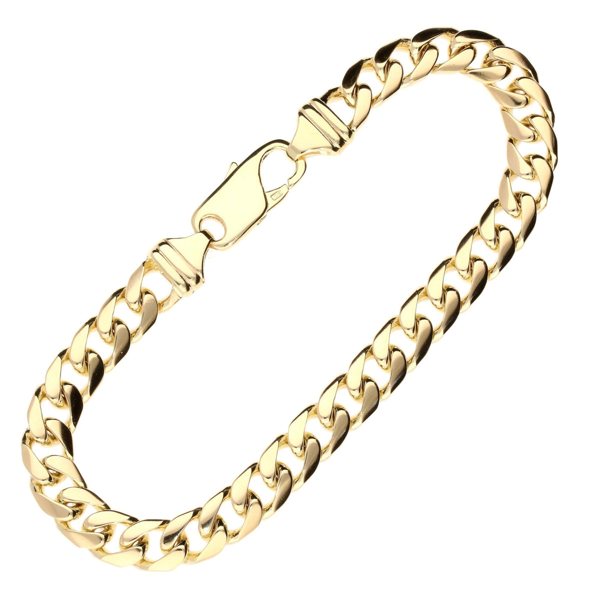 9ct Yellow Gold Gents Curb Bracelet - 31.0g