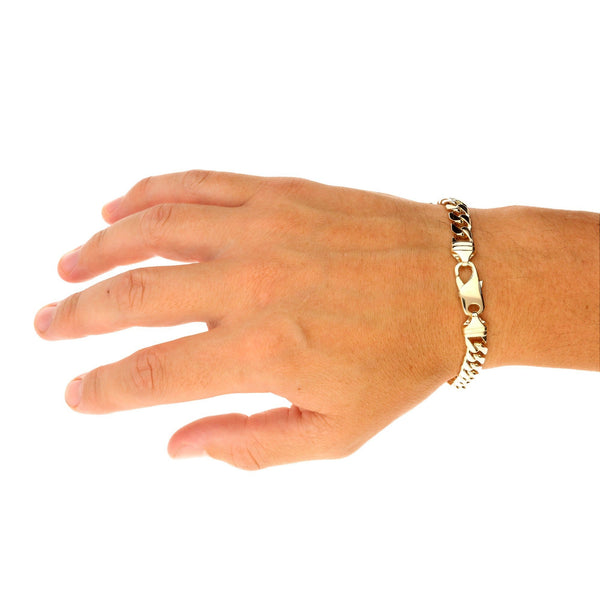 9ct Yellow Gold Gents Curb Bracelet - 31.0g