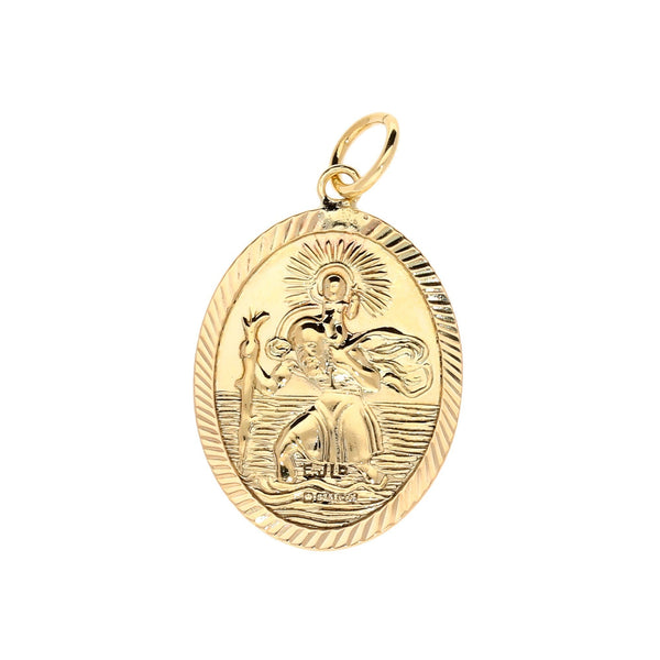 9ct Yellow Gold Double St Christopher Pendant - 2.10g