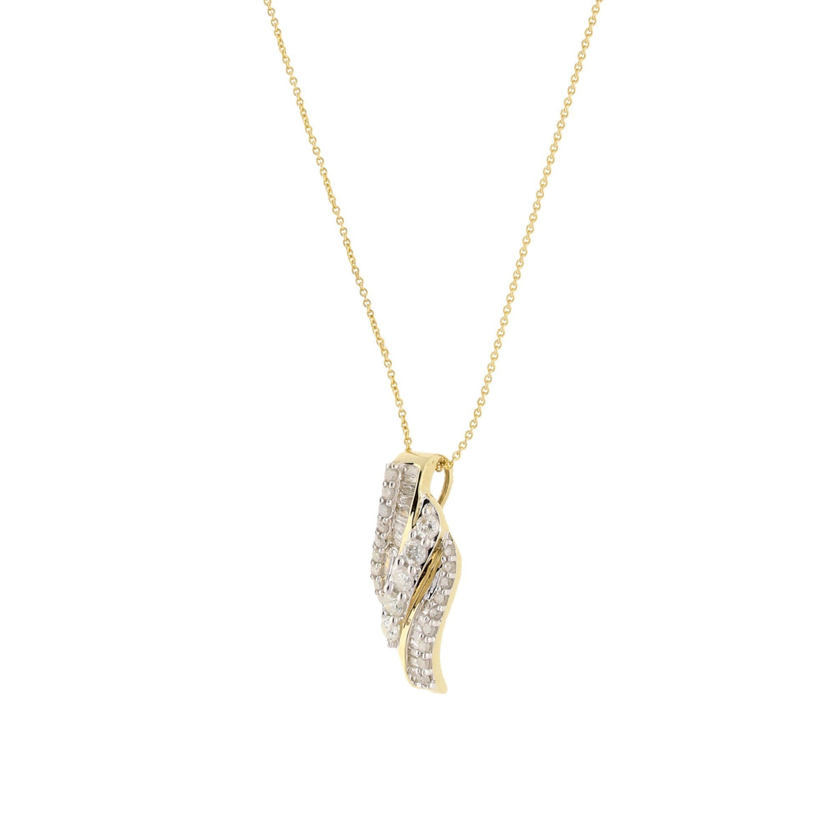 Yellow Gold Diamond Pendant & Chain - 0.50ct