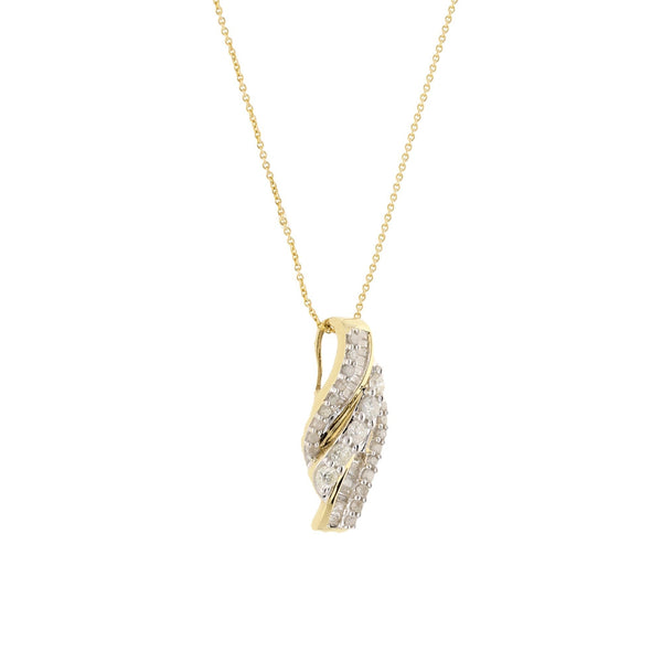 Yellow Gold Diamond Pendant & Chain - 0.50ct