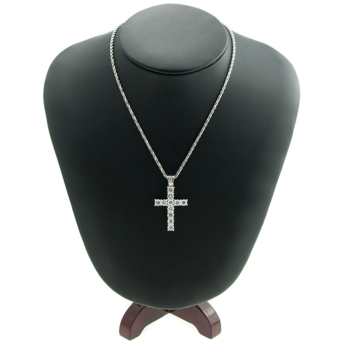 2.86ct Diamond White Gold Cross & Chain