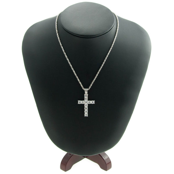 2.86ct Diamond White Gold Cross & Chain