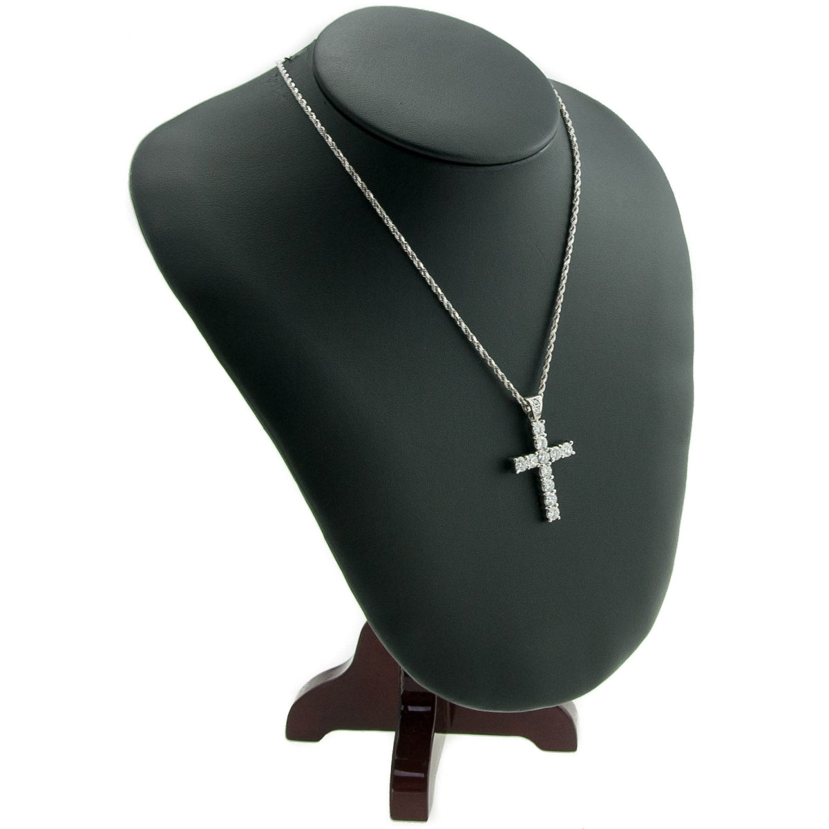 2.86ct Diamond White Gold Cross & Chain
