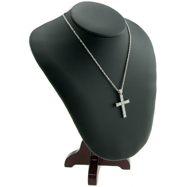 2.86ct Diamond White Gold Cross & Chain