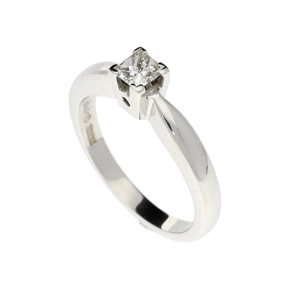 Platinum Princess Cut Engagement Ring - Size L - 0.33ct