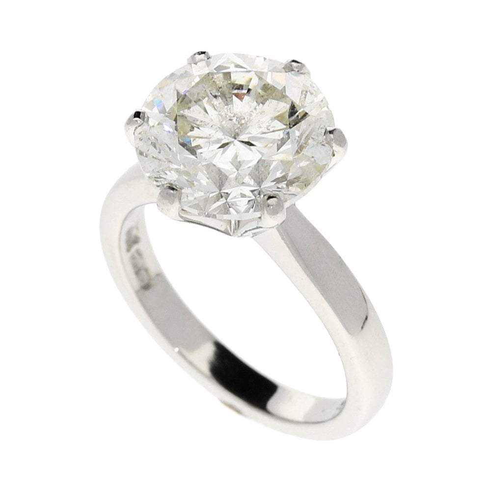 Platinum 5.76ct Diamond Solitaire Ring - Certified
