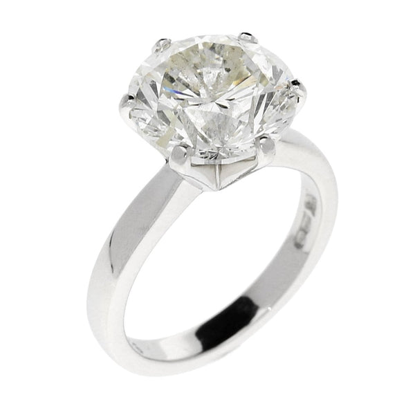 Platinum 5.76ct Diamond Solitaire Ring - Certified