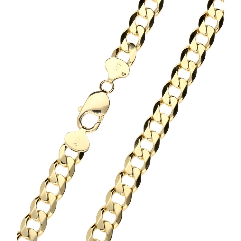 9ct Yellow Gold 18-Inch Gents Curb Chain - 48.8g