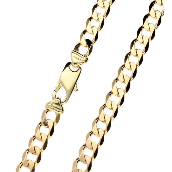 9ct Yellow Gold 22-Inch Gents Curb Chain - 51.9g