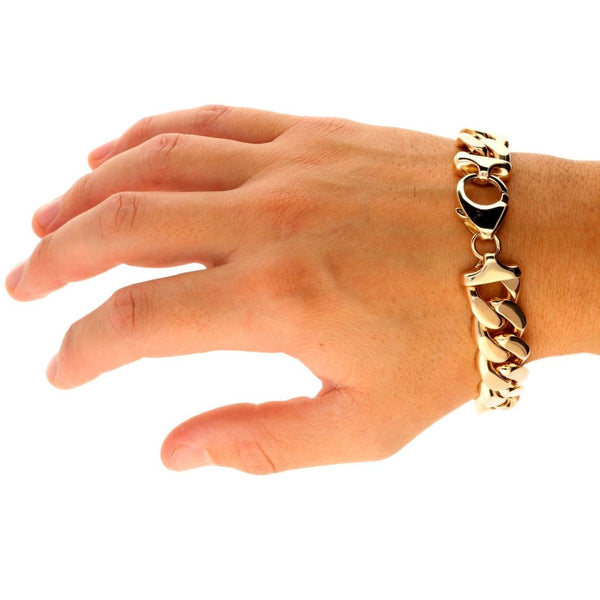 9ct Yellow Gold Heavy Curb Bracelet - 129.7g