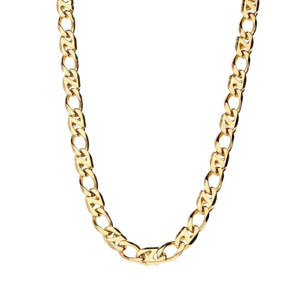 9ct Yellow Gold 24-Inch Fancy Curb Chain - 35.7g
