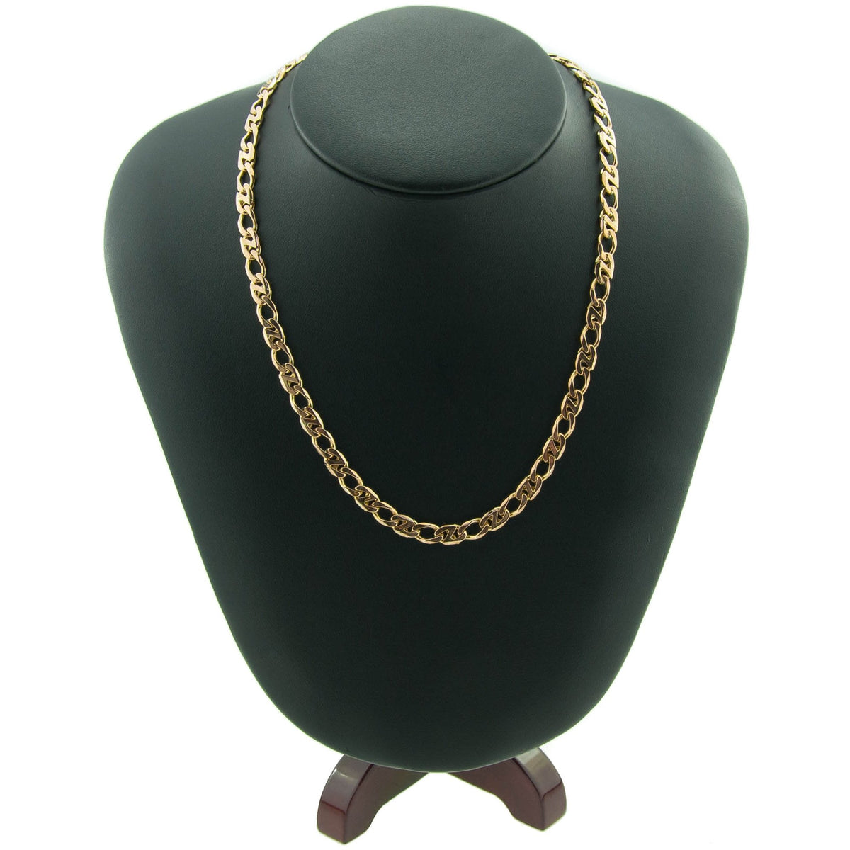 9ct Yellow Gold 24-Inch Fancy Curb Chain - 35.7g