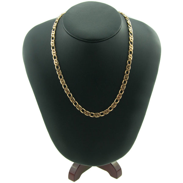 9ct Yellow Gold 24-Inch Fancy Curb Chain - 35.7g