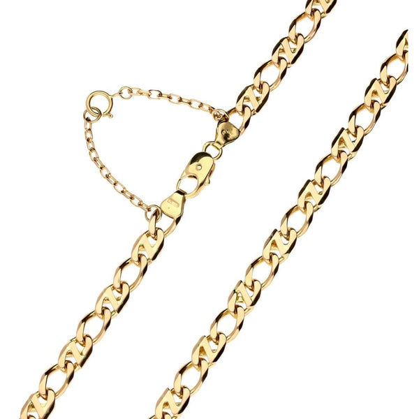 9ct Yellow Gold 24-Inch Fancy Curb Chain - 35.7g