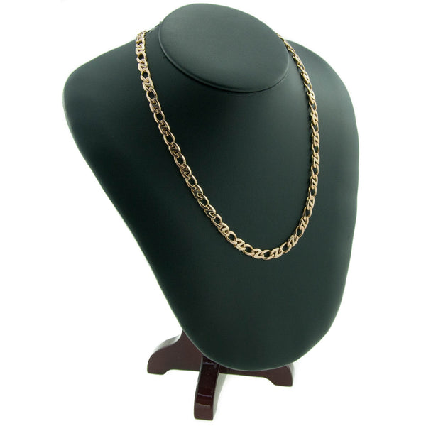 9ct Yellow Gold 24-Inch Fancy Curb Chain - 35.7g