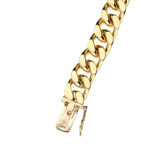 9ct Yellow Gold Gents Heavy ID Curb Bracelet - 66.30g