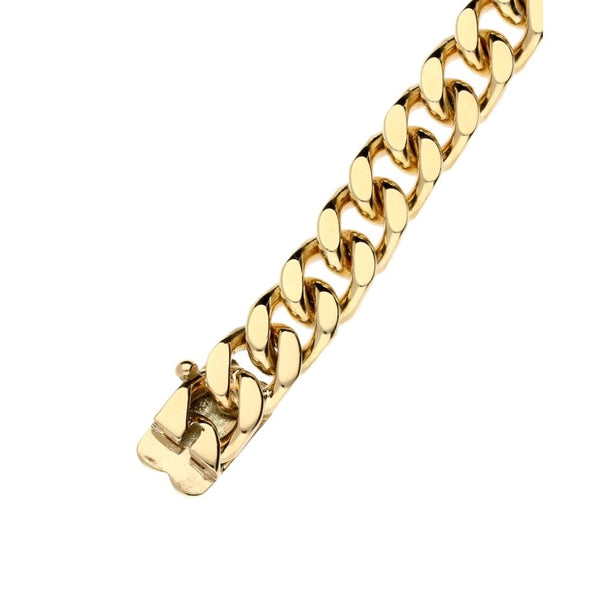9ct Yellow Gold Gents Heavy ID Curb Bracelet - 66.30g