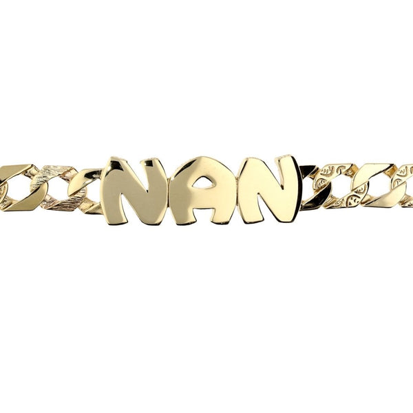 9ct Yellow Gold 8-Inch NAN Curb Bracelet - 14.7g