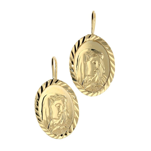 9ct Yellow Gold Madonna Earrings - 2.2g