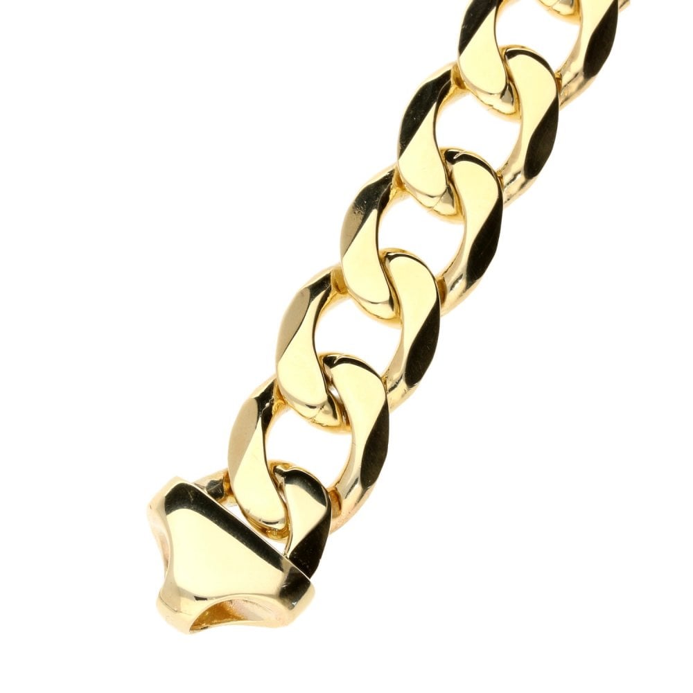9ct Yellow Gold 9-Inch Heavy Curb Bracelet - 64.5g