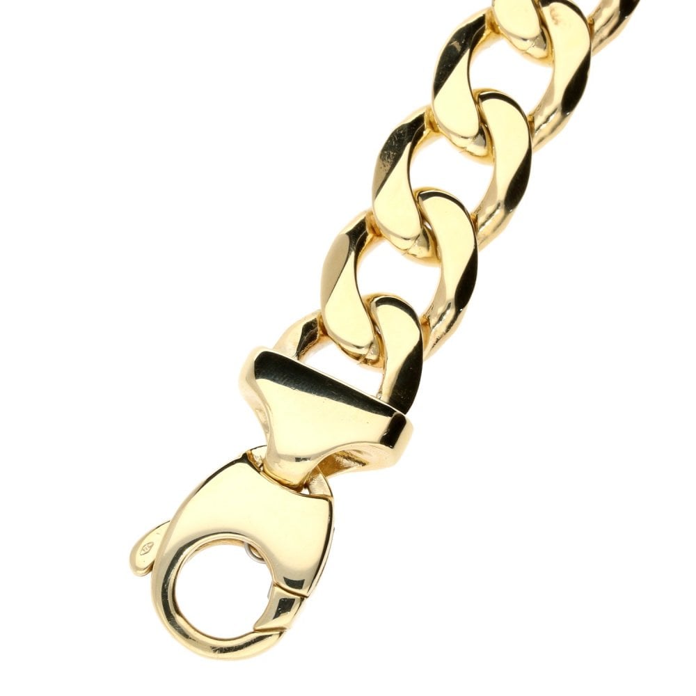 9ct Yellow Gold 9-Inch Heavy Curb Bracelet - 64.5g